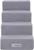 A four-step pet stair made of gray corduroy fabric. Voir les images du produit