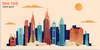 MuchoWow® Poster New York - Bild - Sonne 150x75 cm - ohne Produktbild-Vorschau 1