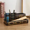 Vintage Stiftehalter aus Holz im Buch-Design – Schreibtisch Produktbild-Vorschau 4