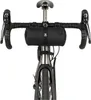 A black handlebar bag attached to the handlebars of a bicycle. Produktbild-Vorschau
