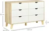 HOMCOM Commode 6 tiroirs commode chambre meuble de Voir les images du produit 5