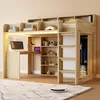 Lit superposé Merax 90x200 cm avec bureau et armoire, lit Voir les images du produit 1