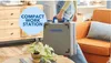 A person is carrying a Dremel tool case in a living room setting. Produktbild-Vorschau