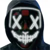 Schwarze LED-Leuchtmaske für Halloween-Horrorparty Produktbild-Vorschau 3