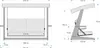 Diagrams showing the dimensions of a beige and gray outdoor swing. Produktbild-Vorschau