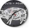 Wanduhr - Rund - Glasuhr - Schweinefleisch Cuts Kochen Produktbild-Vorschau 1