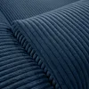 A close-up shot of dark blue corduroy fabric, showing the texture and stitching. Produktbild-Vorschau