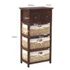 Rebecca Mobili Commode 5 tiroirs en bois et osier Voir les images du produit 3