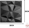 A 30x30cm black 3D wall panel with geometric patterns, shown with dimensions indicated. Produktbild-Vorschau