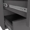 Close-up view of a drawer slide mechanism within a gray cabinet. Produktbild-Vorschau