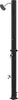 A black outdoor shower with a shower head and two faucets against a white background. Produktbild-Vorschau