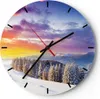 Wanduhr - Rund - Glasuhr - Berge Schnee Winter - 30x30cm - Produktbild-Vorschau 1