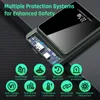A power bank with multiple protection system icons displayed below it. Produktbild-Vorschau