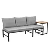 A three-seater sofa with an attached side table, presented against a white background. Produktbild-Vorschau