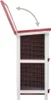A side view of a wooden pet cage with its lid open. Produktbild-Vorschau