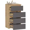 Kommode AKORD CL4 Eiche Artisan 40 cm 4 Schubladen Front Produktbild-Vorschau 2