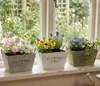 3x Pflanztopf "Shabby" Blumentopf aus Holz, weiß grau grün, Produktbild-Vorschau 1