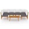 7-tlg. Garten-Lounge-Set mit Kissen Massivholz Akazie Produktbild-Vorschau 3