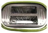 Close-up view of the interior slots of a green toaster. Podgląd zdjęcia produktu