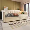 Čalúnená pohovka Merax 90x200 cm s lampičkou na čítanie a 2 Náhľad obrázku produktu 2