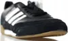 A close-up, studio shot of a black Adidas sneaker with white stripes. Anteprima dell’immagine prodotto