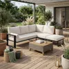 BEAUTYSOFA | VERDINO Gartenecke Beige 2R2 Offen – Garten Produktbild-Vorschau 1