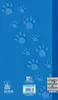 A blue background with paw prints and product information. Anteprima dell’immagine prodotto