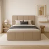 Polsterbett 160x200 Beige Boucle Stoff Bett mit Metall - Produktbild-Vorschau 3
