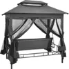 vidaXL Balancelle de jardin avec fonction lit et toit Voir les images du produit 5