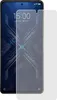 A screen protector is placed over a smartphone screen. Produktbild-Vorschau