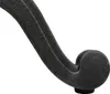 A close-up view of a black and silver metal bar stool leg with a decorative scroll and a rubber foot. Voir les images du produit