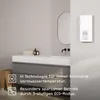 A modern bathroom with a sink, mirror, and a wall-mounted water heater. Anteprima dell’immagine prodotto