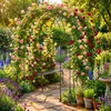 Relaxdays Rosenbogen, Metall, HBT: 250 x 180 x 210 cm, Produktbild-Vorschau 3