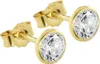 Paar Ohrstecker Echt Gold 585er 5,5mm Cubic Zirkonia Damen Produktbild-Vorschau 1