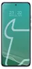 A smartphone screen displaying the time and date, with a stylized graphic overlay. Produktbild-Vorschau