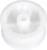 A white plastic pulley wheel is shown against a white background. Produktbild-Vorschau
