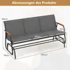 Outdoor-Gleitbank für 3 Personen mit atmungsaktivem Produktbild-Vorschau 2