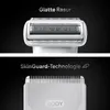 Close-up shots of a Braun body groomer head and its skin guard technology. Náhľad obrázku produktu