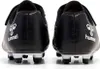 Rear view of two black soccer cleats with white logos and accents. Produktbild-Vorschau