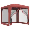 vidaXL Tenda per feste con 4 pareti laterali in rete rossa Anteprima dell’immagine prodotto 1