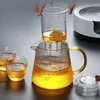 Teekanne gestreiftes Glas mit Griff hitzebeständiger 1000ml Produktbild-Vorschau 4