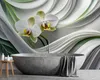 Vlies fototapete Orchidee abstrakt 3D 350x245 cm Feeby Weiß Produktbild-Vorschau 2