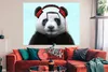 MuchoWow® Poster Panda - Kopfhörer - Tier - Musiknoten - Produktbild-Vorschau 2
