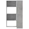 vidaXL Rohová knihovna 4 police betonově šedá 85x85x140 cm Náhled obrázku produktu 4