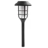 A black solar-powered garden light with a cage-like design. Produktbild-Vorschau
