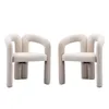 Two beige upholstered chairs with curved arms are shown against a white background. Voir les images du produit