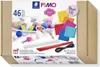 The image shows the packaging of a FIMO soft Basic XXL modeling clay set, featuring various colors of clay and some accessories. Produktbild-Vorschau