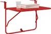 A red metal balcony table with a glass of water and two books on it, set against a white background. Anteprima dell’immagine prodotto