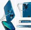 A collage of images showing a clear phone case on a blue iPhone. Podgląd zdjęcia produktu