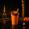 Seau à champagne orange en acrylique – Seau à bouteille Voir les images du produit 2